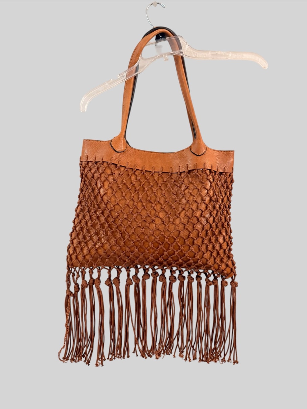 Sundance Amande fringe brown leather bag